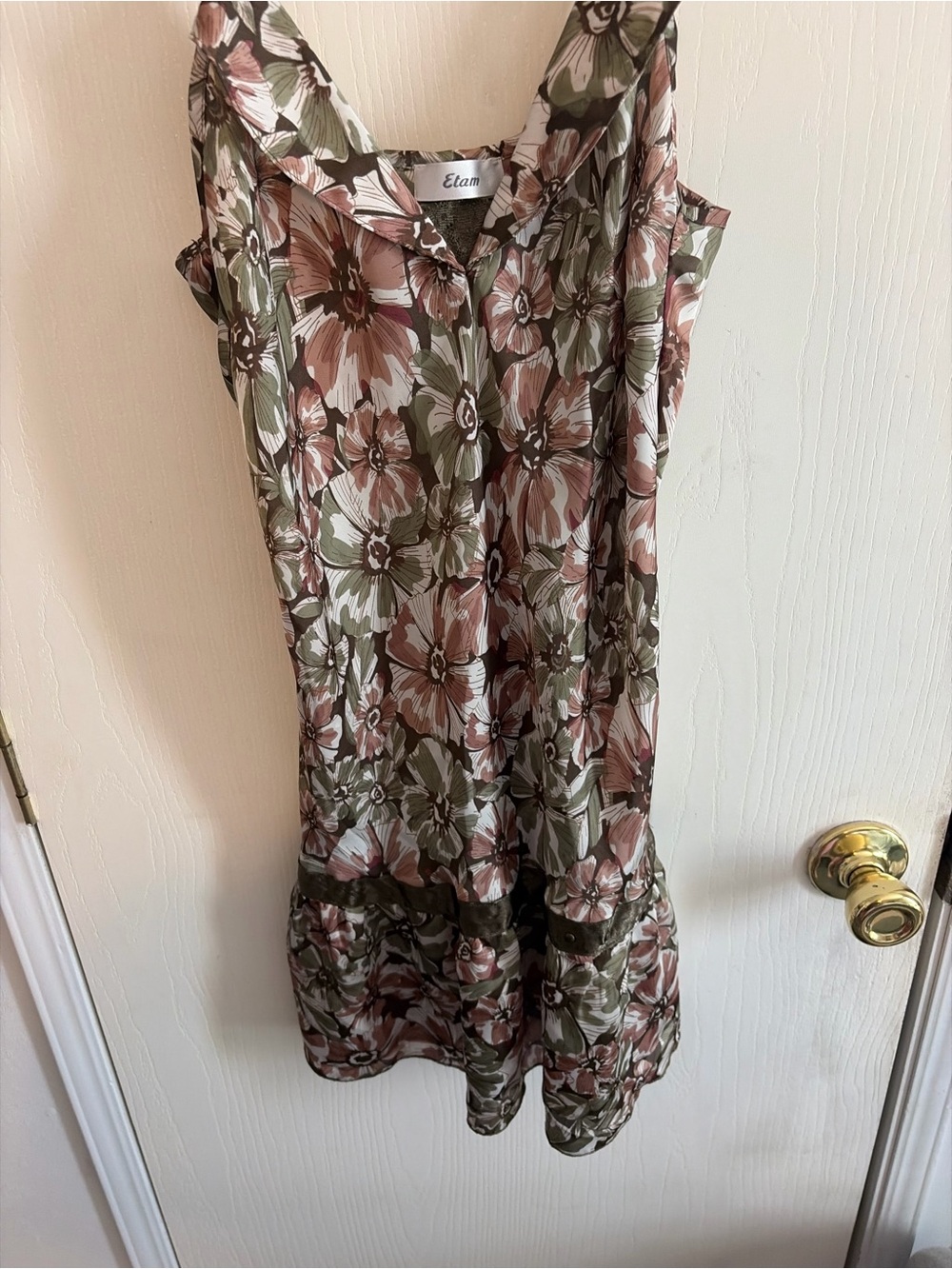 Etam Olive & Blush Floral Camisole